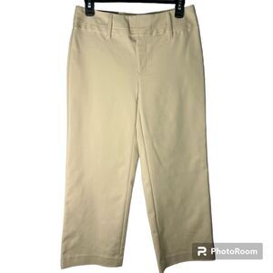 New! Banana Republic Stretch Ankle Crop Mid-Rise Ivory White Pants Sz 4